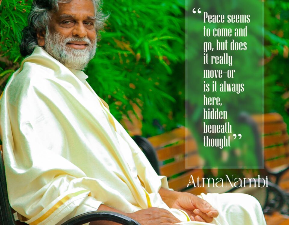 AtmaNambi teaching that peace is always present beneath the movement of thought.