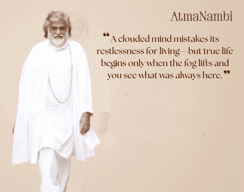 “AtmaNambi teaching that true life begins when the clouded mind becomes clear.”