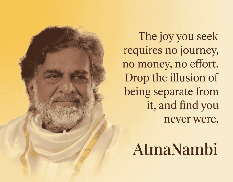 AtmaNambi teaching that joy is within and not separate from us.