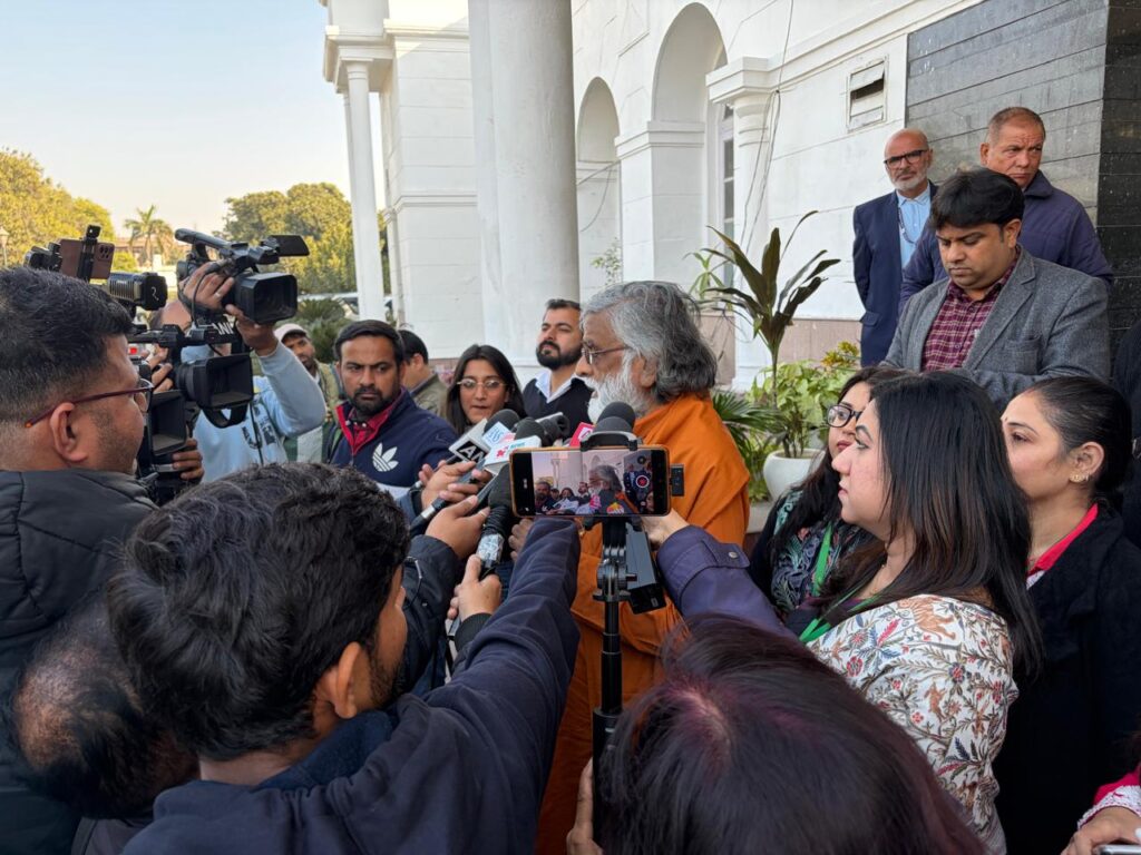 AtmaNambi interacting with media at Operation Sindoor housing project in Jammu