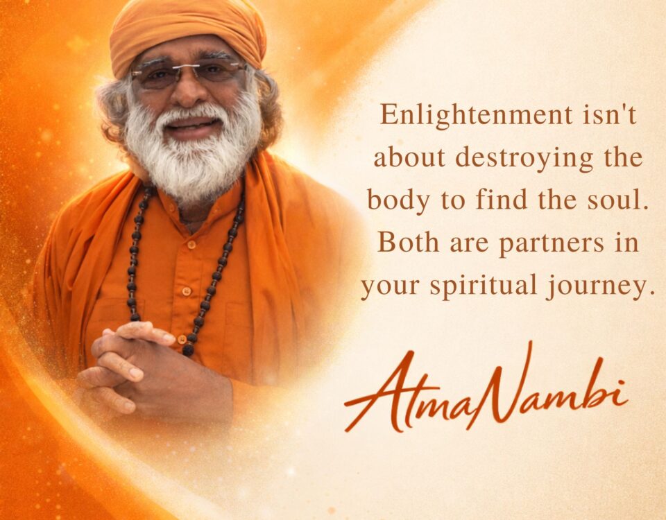AtmaNambi teaching that enlightenment comes from harmony between body and soul