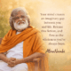 Poster of Guru AtmaNambi sitting in orange robes with a quote about dissolving the mind's gap to find spiritual wholeness.