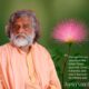 Portrait of Guru AtmaNambi with a pink flower, featuring the spiritual quote that energy follows attention like water flows downhill.
