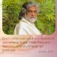 AtmaNambi spiritual poster with quote on conscious touch as energy bank deposits, featuring the enlightened master in white robes amid lush green foliage with a steady, grounded gaze.