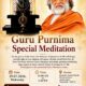 Poster inviting seekers to the Guru Purnima Special Meditation with Guru AtmaNambi, blessing devotees toward spiritual awakening and inner peace.